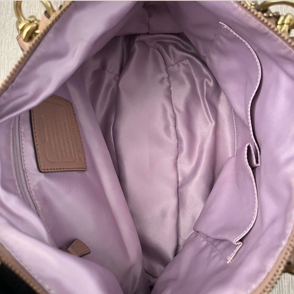 Coach Brown Leather Shoulder Bag with Gold Accents - Picture 7 of 8